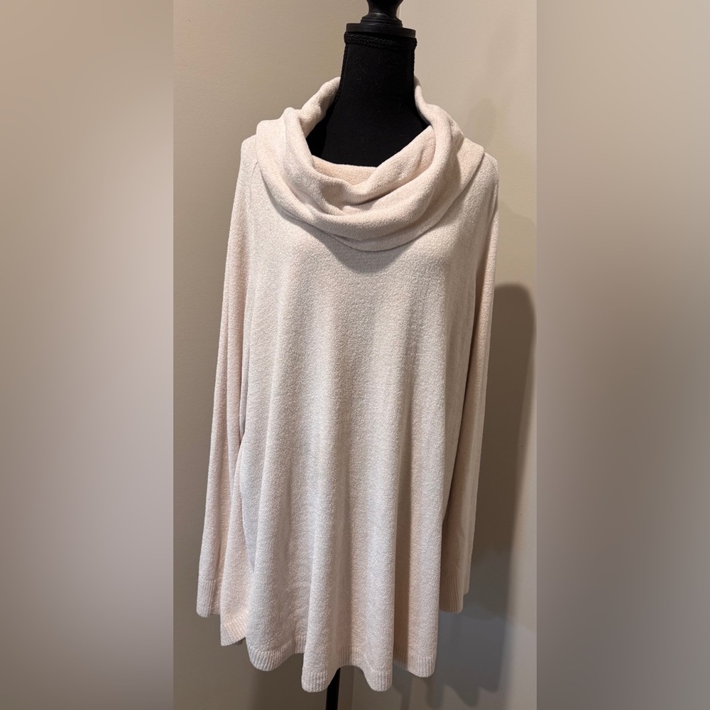 Barefoot Dreams‎  Cowl Neck Sweater Blush pink elevated loungewear size 1x